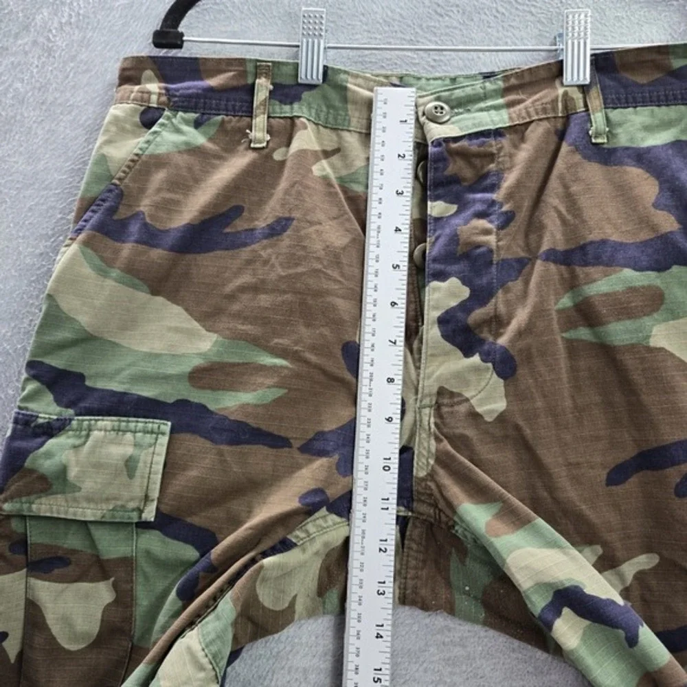 US Army Men Pants M SHORT Green Camouflage Cotton‎ Nylon Cargo Ripstop Straight